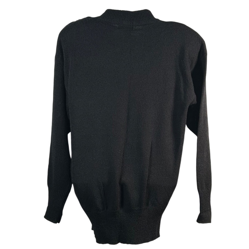 Ann Wi Womens Mock Neck Sweater Asymmetrical Gold Buttons Vintage '90s Small VTG - Picture 6 of 8